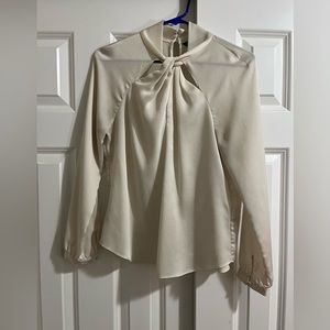 Banana Republic Knotted Neck Keyhole Blouse